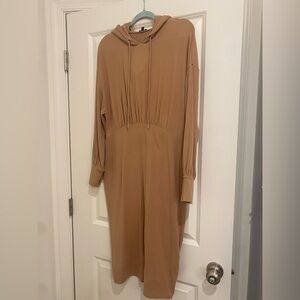 Express Tan Long Sleeve Hoodie Dress